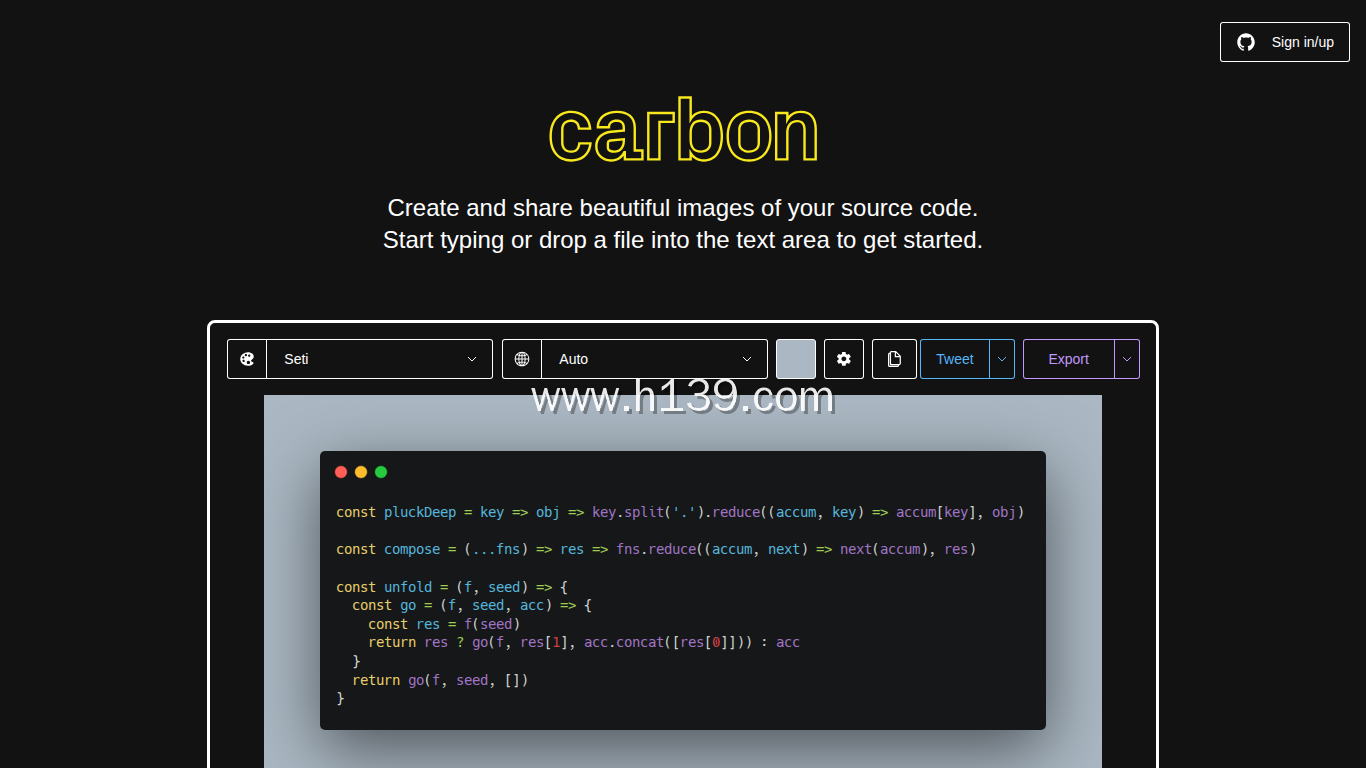 Carbon代码截图生成